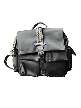 Michael Kors Studded Backpack Olivia Black Nylon Backpack Studded Straps Logo